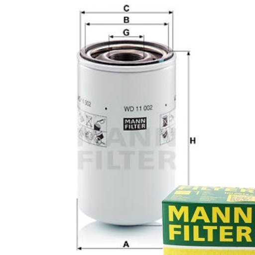 11 002 - Масляный фильтр MANN-FILTER для SAME DORADO 60