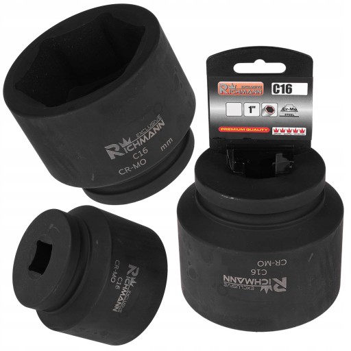 ГОЛОВКА RICHMANN 1 ДЮЙМ, 100 ММ УДАРНАЯ ГОЛОВКА, 6-СТОРОННЯЯ ХРОМОМОЛИБДЕНОВАЯ СТАЛЬ C1698