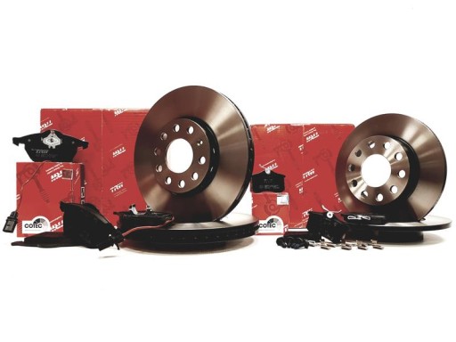 TRW диски + колодки передние + задние AUDI A4 B6 B7 288ММ