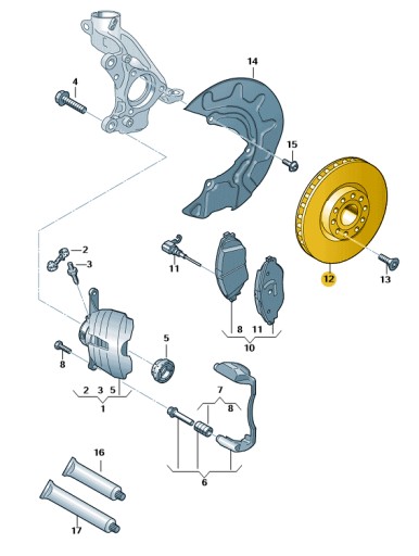 5Q0615301H - ПЕРЕДНІЙ ГАЛЬМІВНИЙ ДИСК SEAT LEON III ОРИГІНАЛ