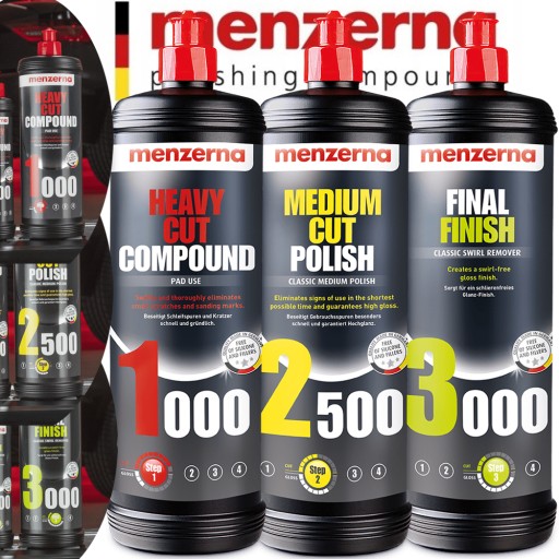НАБОР ПОЛИРОВАЛЬНЫХ ПАСТ MENZERNA 1000 2500 3000 PRO
