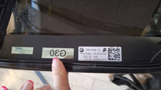 OKNO boční zadní záď strana pravá BMW 5 G30 G31 G38 7381348