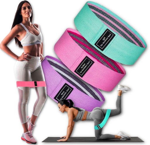 🚨 MEGA OKAZJA! 3 Materiałowe Gumy Oporowe ZESTAW | Taśmy Fitness DOŻYWOTNI TRENING W DOMU