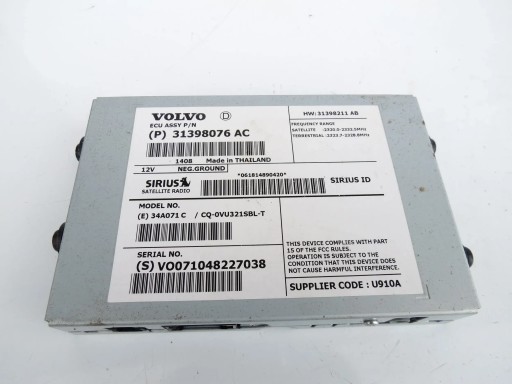module control unit TUNER navigation devices GPS VOLVO S60 II V60 and XC60 and 31398076