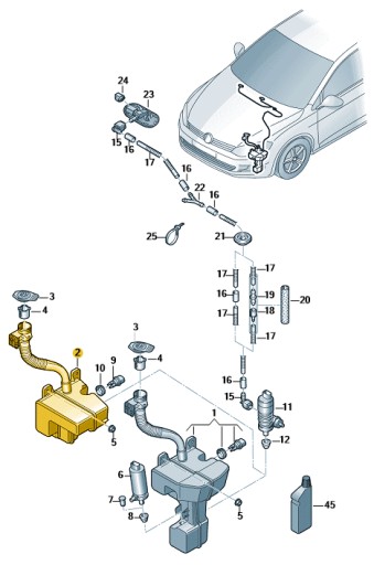 5NA955453A - Бачок омывателя омывателя VW Tiguan ASO