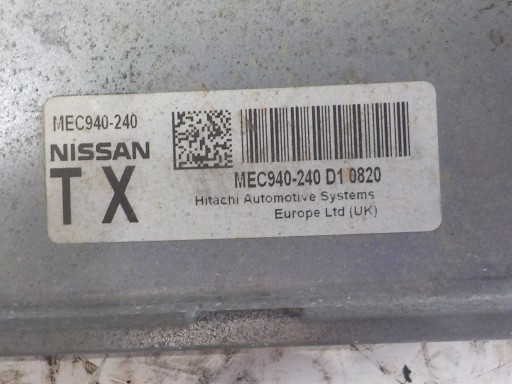 NISSAN QASHQAI / QASHQAI +2 (J10, JJ10) computer control unit MEC940-240 D1 TX