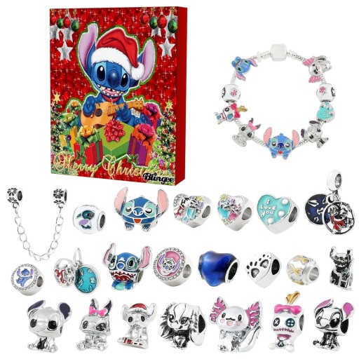 Adventný kalendár 24ks Stitch KRÁSNY DARČEK Figúrky