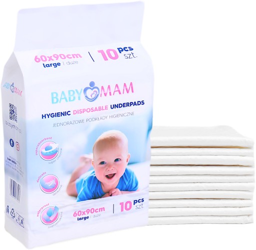 Сповивальник в простирадлах Babymam 90 см х 60 см 10 шт.