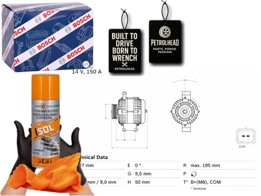 BOS0 986 - Генератор переменного тока mini r56 r57 r58 r59 clubman r55 clubvan r #petrolhead pro+ kit4