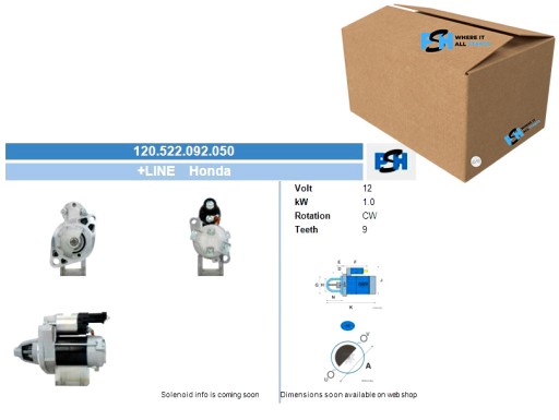 120.522.092.050 - Bv psh стартер honda 1.0kw стартер