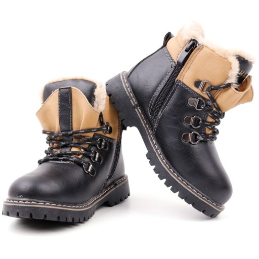 ЗИМОВІ УТЕПЛЕНІ ЧОБОТИНКИ ДЛЯ ХЛОПЧИКА 23 р. чорні