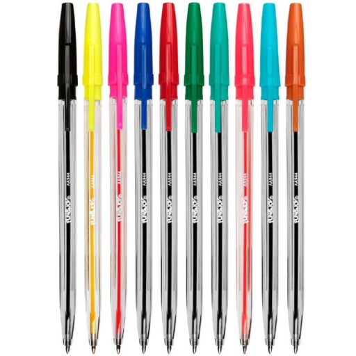 Farebné perá Guľôčkové pero FLUO 10 farieb