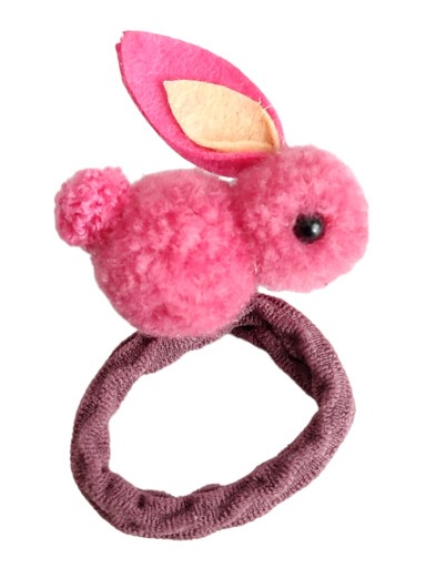 Гумка для волосся дитячий рожевий зайчик