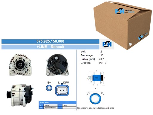 575.925.150.000 - Bv psh генератор рено 150а генератор