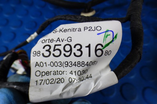 wiring door left front 9835931680 EUROPA OPEL CORSA F