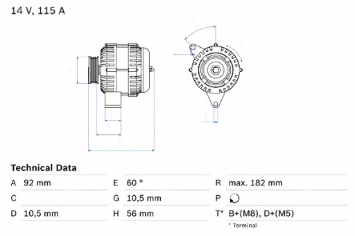 0 986 - Генератор bosch mercedes e t-model s210 e vf210 e w210 2.0d-3.0d