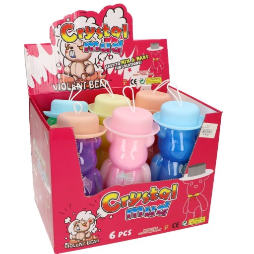 XXL ГЛЮТЕК СЛАЙМ З ВЕДМЕДИКОМ ГЛІТТЕР 6ШТ