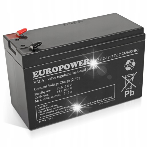 Акумулятор europower серії ep 12v 7.2ah