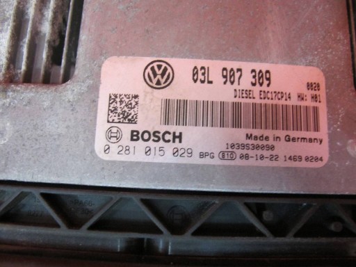 VW PASSAT B6 3C 2.0 TDI BKP control unit computer of the engine 03L907309 0281015029