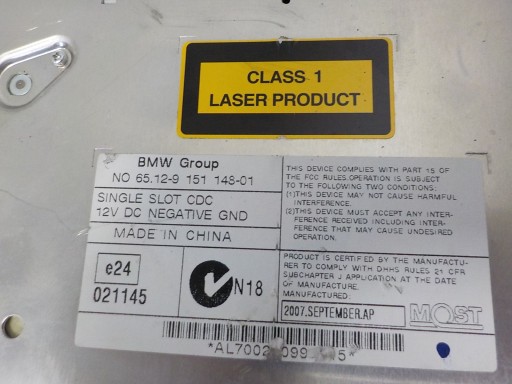 BMW X5 E53 changer CD FABRYCZNA 9151148