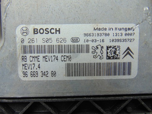 9666934280.1.6 - Эбу компьютера peugeot 308 1.6 0261s05626 9666934280