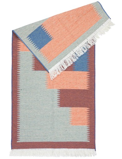 Dywan Tkany z Frędzlami Kilim 60x120 Wielokolorowy dwustronny Miły w Dotyku
