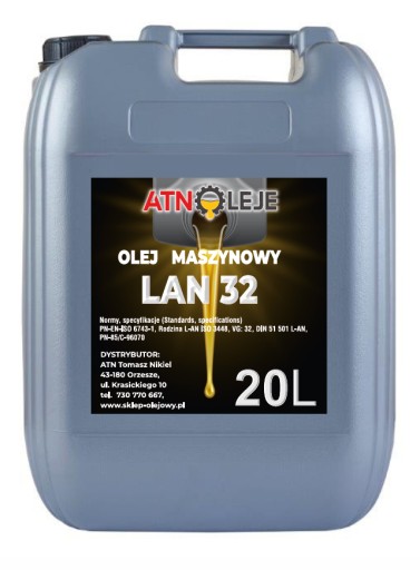 Машинне масло an 32 20l - lan 32 - машинне масло vg 32