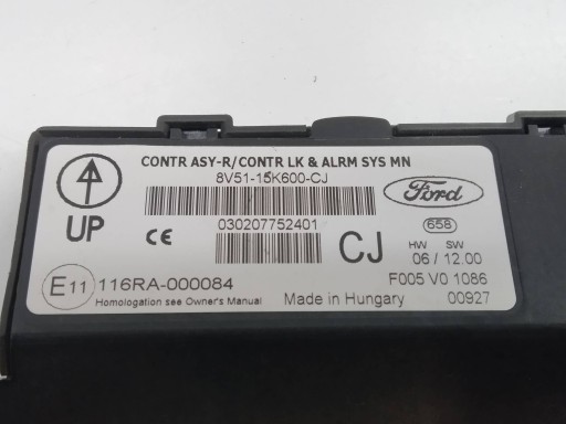 comfort control unit 8V51-15K600-CJ Ford Fiesta Mk7 (2008-2016)