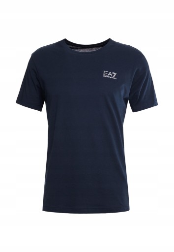 ARMANI Granatowy T-shirt Srebrne LOGO EA7 _ S