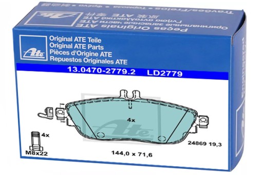 13.0470-2779.2 - ГАЛЬМІВНІ КОЛОДКИ ПЕРЕДНІ MERCEDES B 160 CDI 180 200