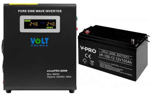 Источник бесперебойного питания sinus pro vol, польша, 800 ва/500 вт, насос agm с постоянной фазой, 100 ач