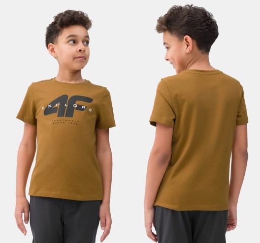 4F Дитяча футболка, коричневий, бавовна 158