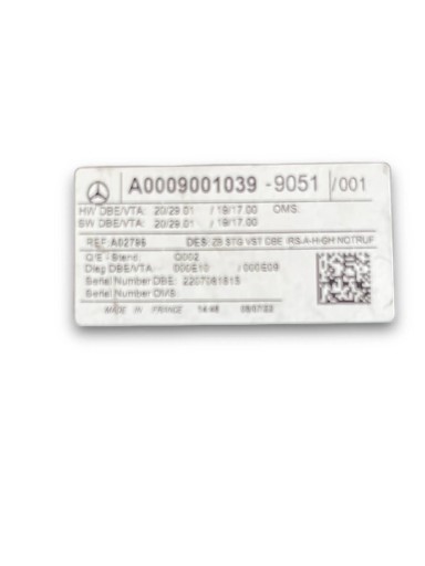 MERCEDES W247 Licht Dachhimmel Dachverkleidung A0009001039 #112 !M