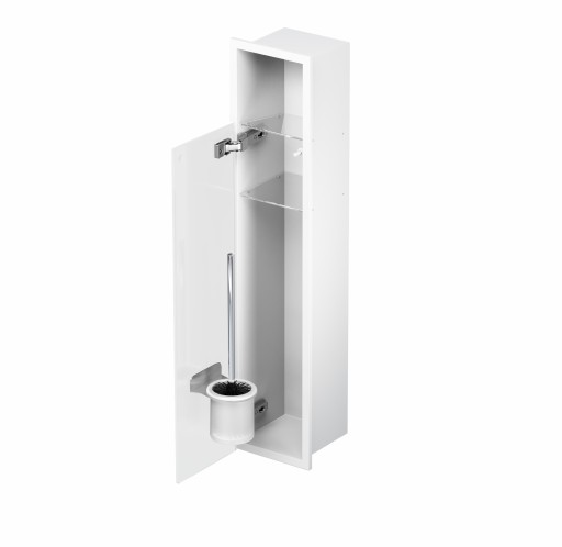 Schowek Wc na szczotkę i papier Biały Matowe Drzwi Flat 800 Lewy Outlet
