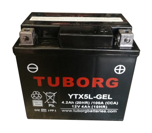 YTX5L-GEL - Акумулятор Tuborg YTX5L-BS 12V 4AH 100A гелевий
