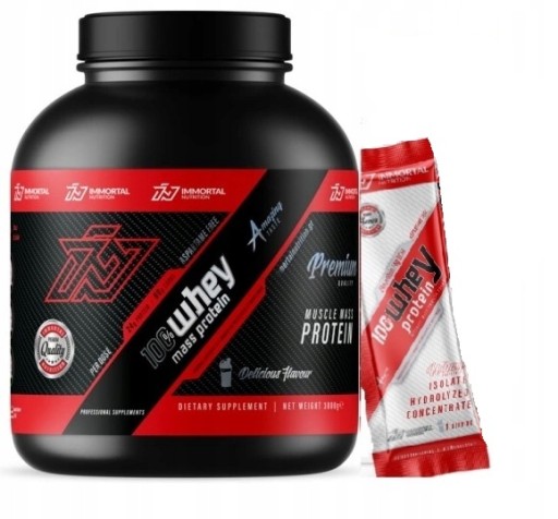 IMMORTAL WHEY MASS PROTEIN 3000G ČOKOLÁDA GAINER MASA GAJNER PRÁŠEK