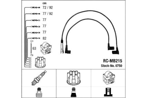 750/ZAW - Комплект проводов зажигания ngk mercedes s (c126)