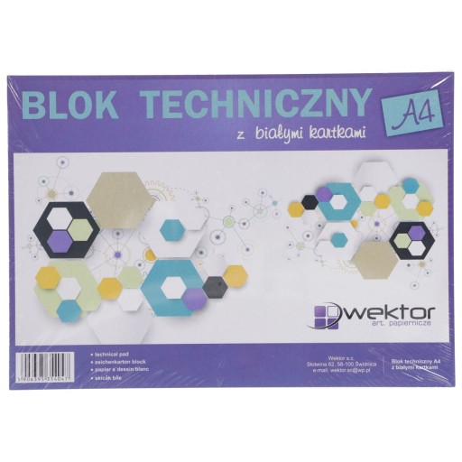 Technický blok A4 biely mix vzorov S014