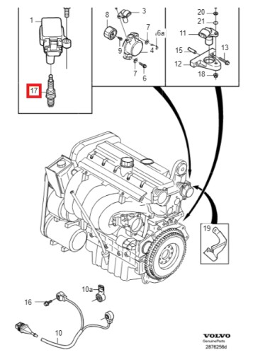 8692071 - Комплект свічок volvo xc90 і xc70 і 2000-07