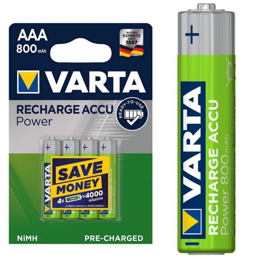Varta 2 X 4 Blister Ready 2Use AAA Micro Batterie 550 MAh Precaricate 1,2 Volt NiMH - Foto 3