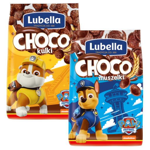 Płatki śnaidaniowe Lubella Mlekołaki Choco kulki i muszelki 2x500 g ...