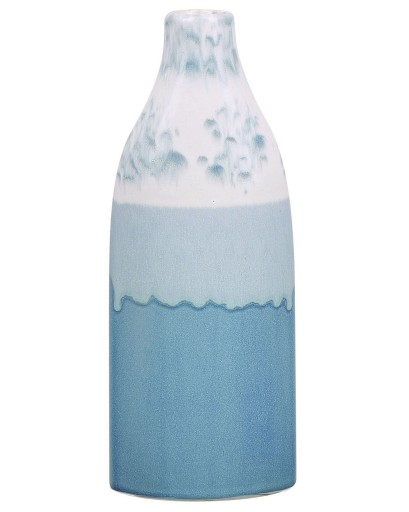Wazon na kwiaty Okrągły Callipolis ręczne wykonanie Kamionka 30 cm Niebiesk