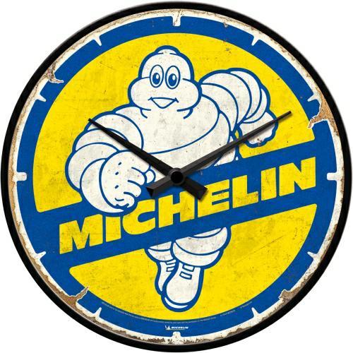 Настенные часы MICHELIN, металл + стекло, логотип Bibendum, 31см