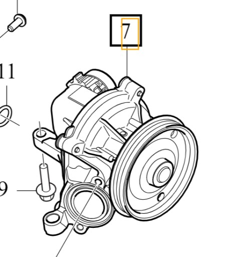 water pump 2.0D D4204T VOLVO S90 V90 V60 XC90 XC60 2020- OE 32252284