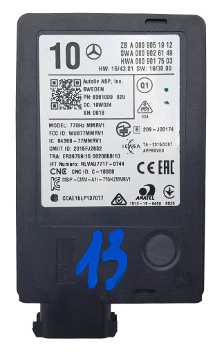 Радарный датчик distronic mercedes a0009051912