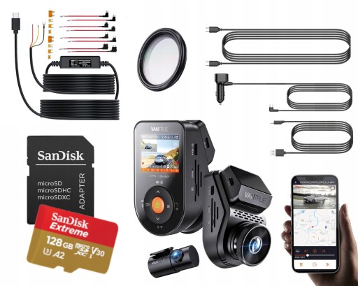 VANTRUE S1 PRO 2-канальный рекордер SONNET 1 + 128 ГБ + АДАПТЕР ACC + ФИЛЬТР CPL