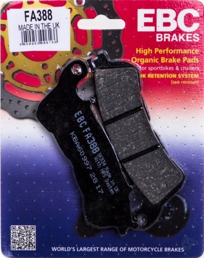 FA388 КОЛОДКИ ПЕРЕДНІ HONDA CBF1000 ABS 06-16