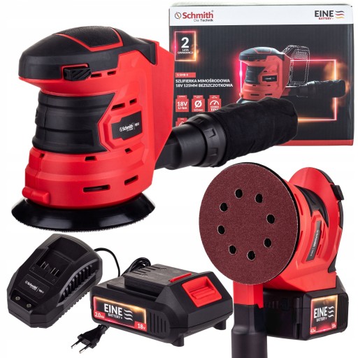 SCHMITH ЭКСЦЕНТРИКОВАЯ ШЛИФОВАЛЬНАЯ МАШИНА 18V 125MM +2AH