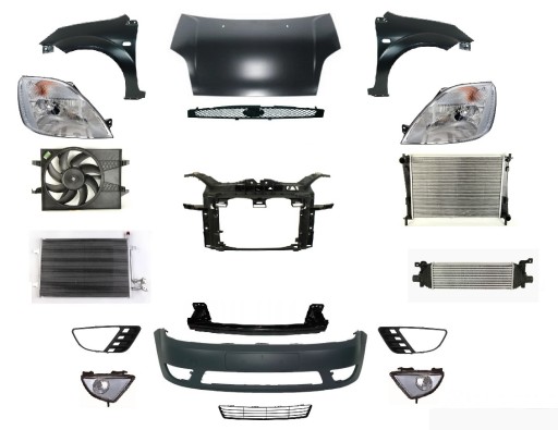 1 405 - FIESTA 02-05 РЕМЕНЬ ПЕРЕДНЕГО БАМПЕРА КАПОТ ФОНАРЬ КРЫЛА