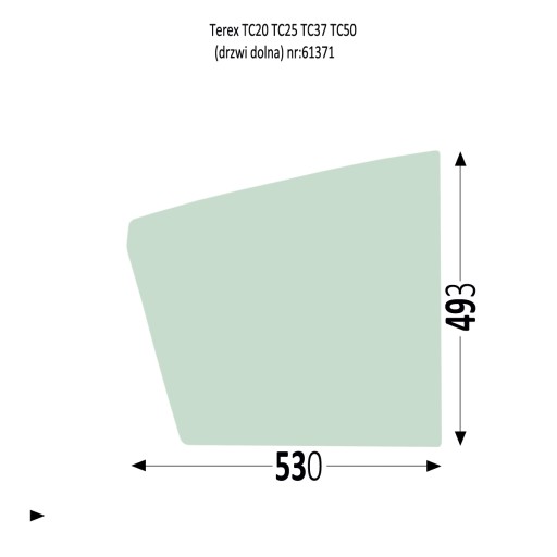 5103661371 - Стекло двери левое правое TEREX TC20 TC25 TC37 TC50